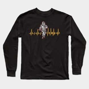 Firefighter in Action Heartbeat Long Sleeve T-Shirt